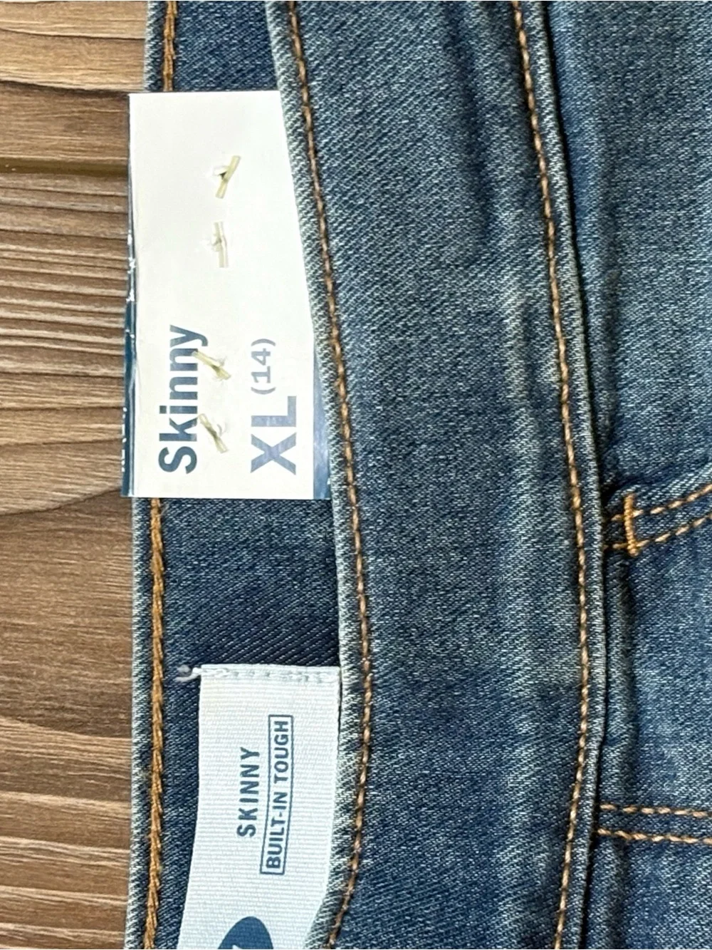 NWT Old Navy Girls Skinny Built-In Tough Pull-On Jeans XL 14